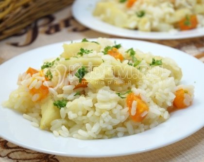 Филе трески с рисом